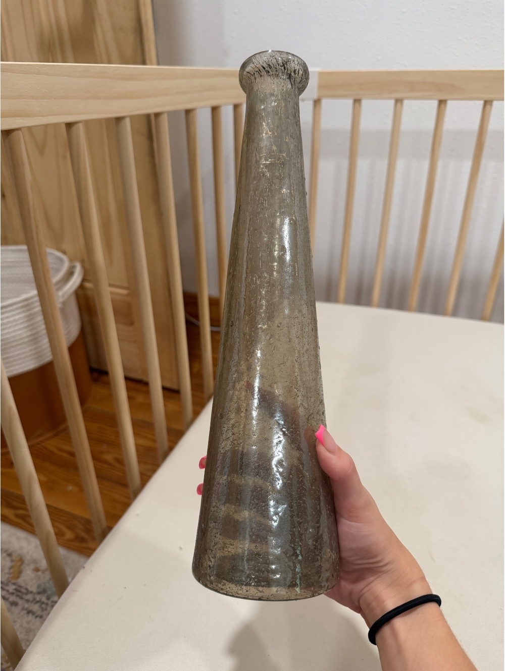 Smoked glass bottle vase